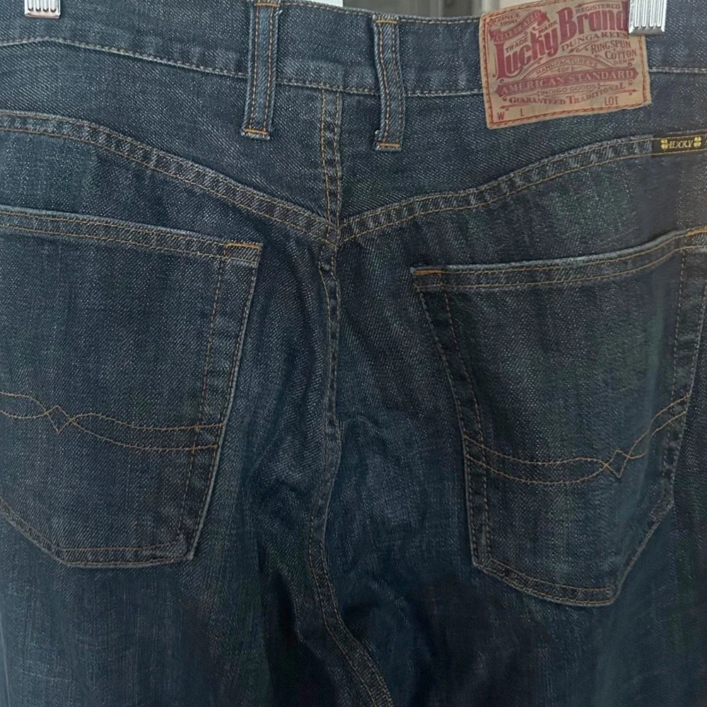 Lucky Brand 181 Relaxed Straight Mens Jeans 34 Short Dark Wash Indigo 7MG1001